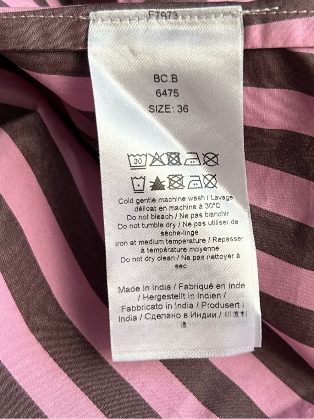 NWT Ganni Cutout Bonbon Purple Brown striped cotton-poplin maxi dress Sz 4 - Picture 13 of 15